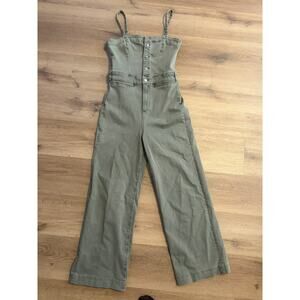 PAIGE Anessa ankle culotte green jumpsuit, sz 27 retail $299!